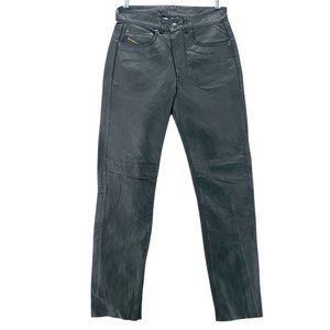 Diesel Slim Straight Leather Pants